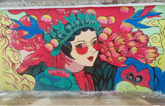 古田墙体彩绘-网红墙