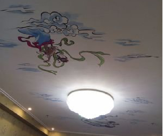 古田如何快速绘制天花板上的手绘墙？